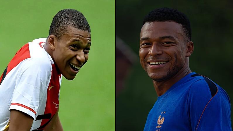 Mbappe as a teenager breaking through at Monaco, and pictured in France training at the 2026 World Cup