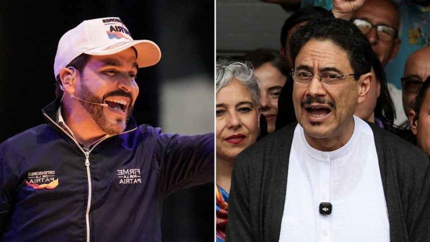 Eleições na Colômbia: Abelardo de la Espriella (à esquerda) e Ivan Cepedo (à direita) — Foto: Reuters