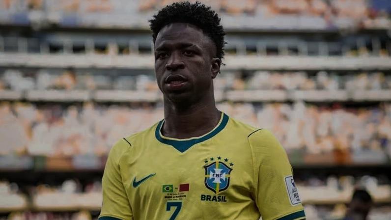 Vini Jr. em uma partida da seleção brasileira na Copa do Mundo de 2026 — Foto: Reprodução/Instagram