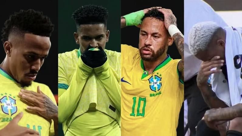 Os jogadores da seleção brasileira de Carlo Ancelotti que estão lesionados. — Foto: Montagem g1