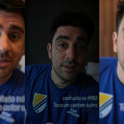 Adnet, fã da Bósnia, se empolga com o jogo e posta canto em bósnio