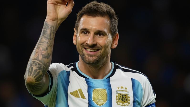 Messi celebra gol em Argentina x Argélia, duelo da Copa do Mundo