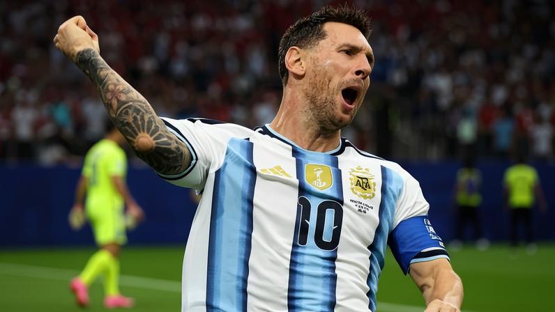 Messi comemora gol da Argentina contra a Áustria na Copa do Mundo 2026