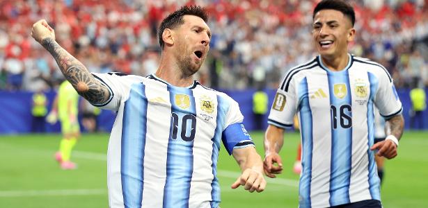 Messi comemora gol da Argentina contra a Áustria na Copa do Mundo 2026