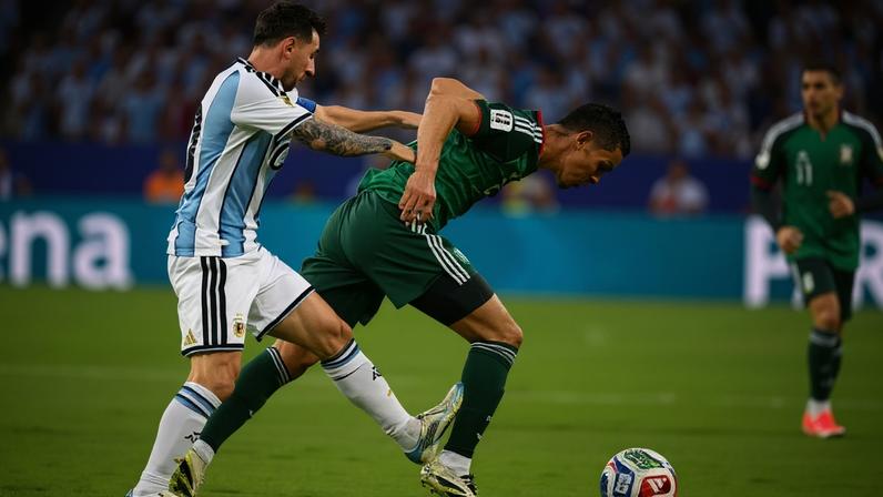 Foto colorida de Lionel Messi contra Argelia - Metrópoles