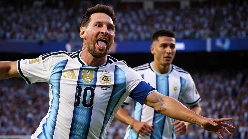 Messi festeja gol em Argentina x Argélia, partida da Copa do Mundo