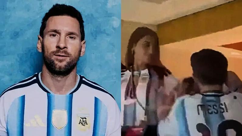 Filhos de Messi brigam durante jogo do argentino na Copa do Mundo (Getty Images/X/Reprodução)