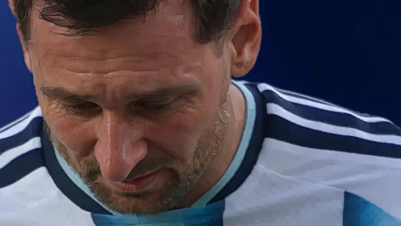 Messi foi às lágrimas após marcar o primeiro gol