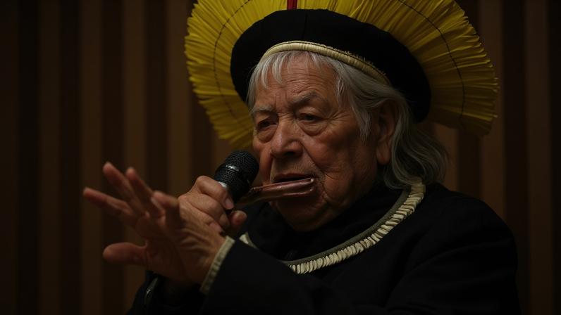 Cacique Raoni Metuktire, líder indígena — Foto: Fernando Frazão/Agência Brasil