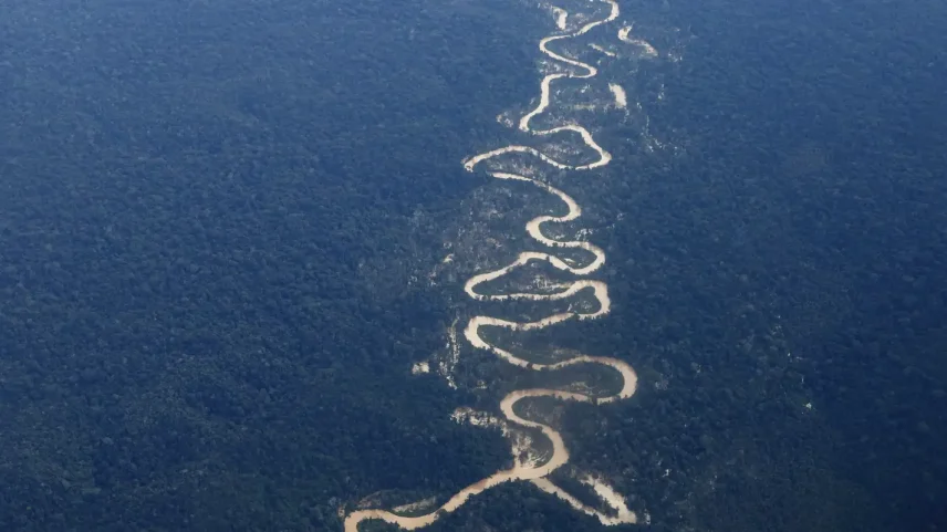 Alto Alegre (RR), 10/02/2023 - Vista em sobrevoo do rio Mucajaí, afetado pelo garimpo ilegal na Terra Indígena Yanomami. Foto: Fernando Frazão/Agência Brasil