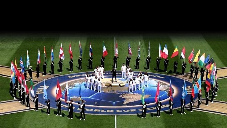 Michael Bublé durante a cerimônia de abertura da Copa do Mundo no Canadá