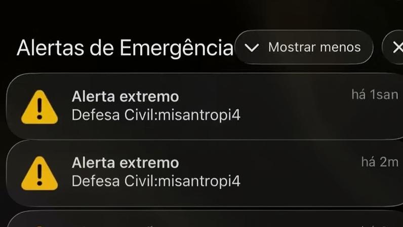 Alerta da defesa civil: palavra enigmática, sem qualquer sentido