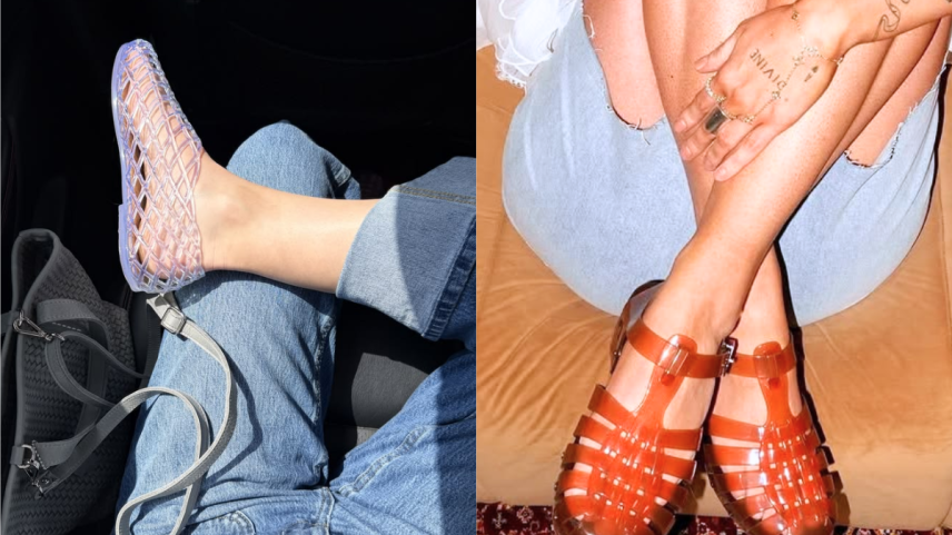 Jelly shoes ganham novas interpretações em cores vibrantes e acabamentos translúcidos; modelos combinam a estética nostálgica dos anos 1990 com propostas contemporâneas para o dia a dia