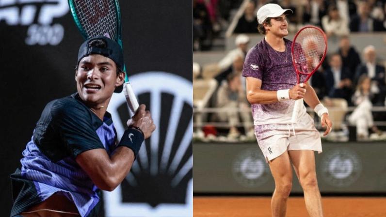 Luís Guto Miguel e João Fonseca atuando em Roland Garros