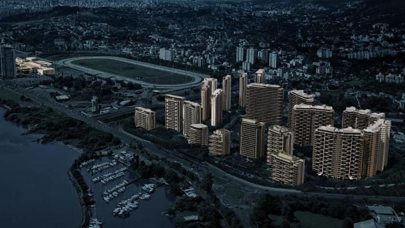 Perspectiva do empreendimento Golden Lake, em Porto Alegre, a 660 metros do BarraShoppingSul (à esquerda)
