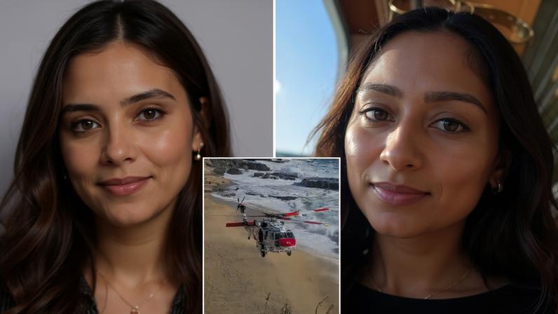 Harshita Nair (à esquerda) e Mahial Sran descansavam próximas a uma falésia quando foram atingidas pela forte correnteza