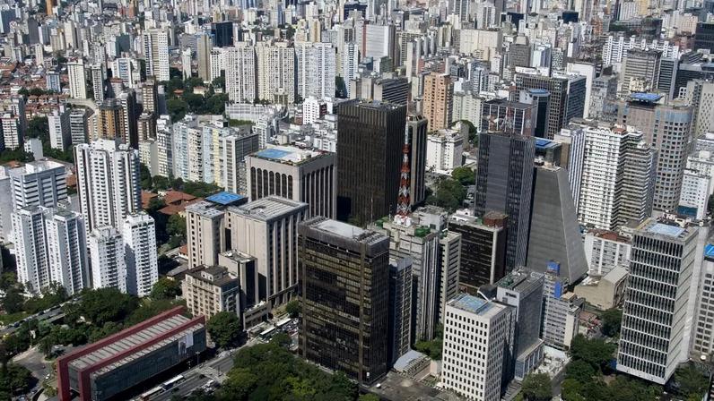 Vista aérea da região da Avenida Paulista, na cidade de São Paulo