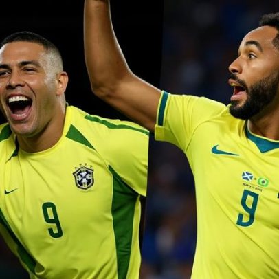 Matheus Cunha repete comemoração de Ronaldo e recebe elogios do Fenômeno
