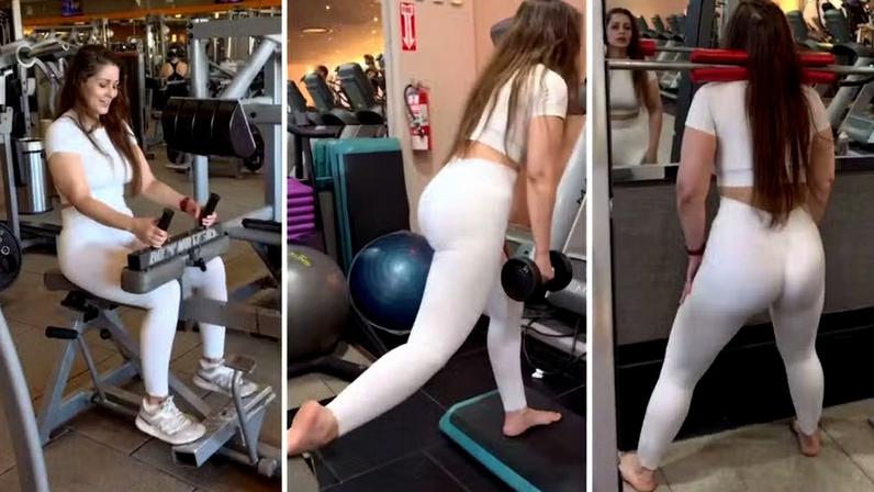Nana Gouvea mostra treino e reclama da escolha do look: 'Maldita calça branca' — Foto: Reprodução/Instagram