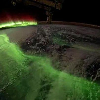 Astronauta registra aurora austral vista do espaço