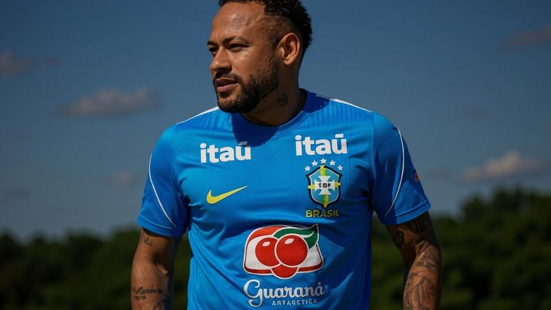 Neymar em ação durante treino da seleção brasileira nos Estados Unidos para a Copa do Mundo