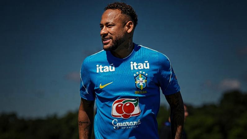 Neymar em ação durante treino da seleção brasileira nos Estados Unidos para a Copa do Mundo