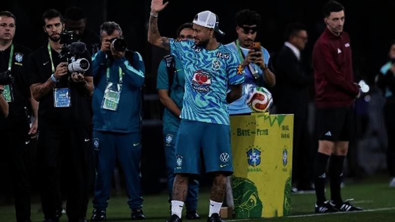 Neymar no Maracanã antes do amistoso entre Brasil e Panamá