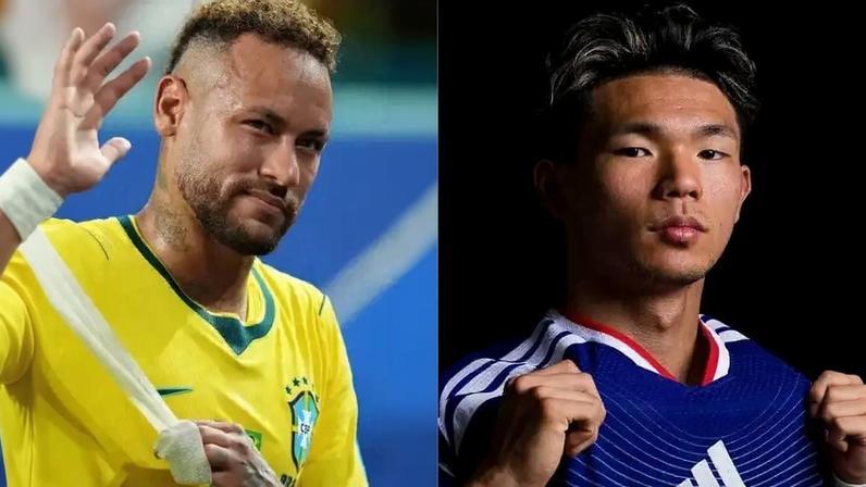 Neymar e Kento Shiogai (Martin Rickett/PA Images/Ezra Shaw - FIFA/FIFA/Getty Images)