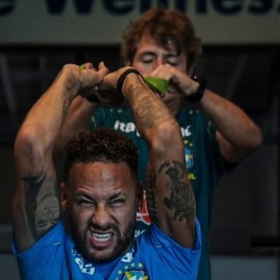 Neymar treina na academia antes da estreia do Brasil na Copa