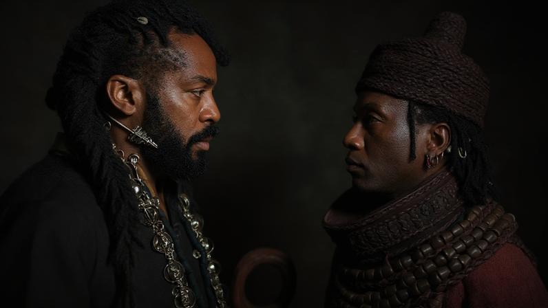 Jendal (Lázaro Ramos) e Dumi (Licínio Januário) em cena de 'A Nobreza do Amor'