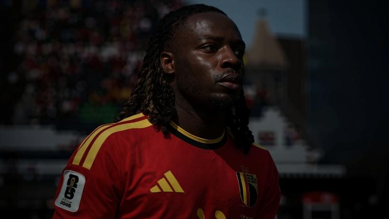 O atacante Jérémy Doku em ação em Bélgica x Egito, pela Copa do Mundo de 2026