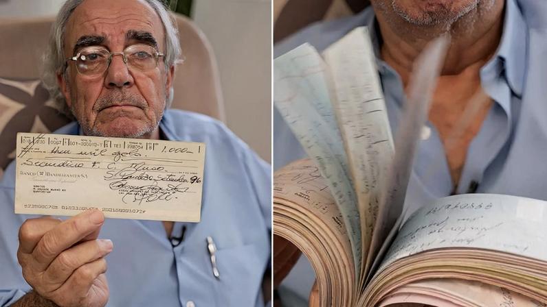 Taxista coleciona cheques autografados de Pelé em acervo gigante