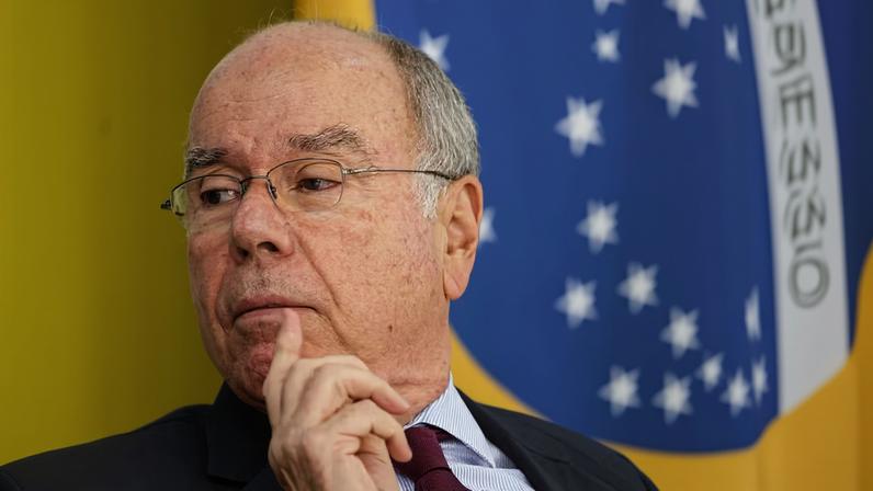 O ministro de Relações Internacionais, Mauro Vieira, representou o presidente Lula na videoconferência "Convergência Global para o Crescimento", serviu como preparação para a cúpula do G7, que será realizada entre 15 e 17 de junho em Évian-les-Bains — Foto: Marcelo Camargo/Agência Brasil