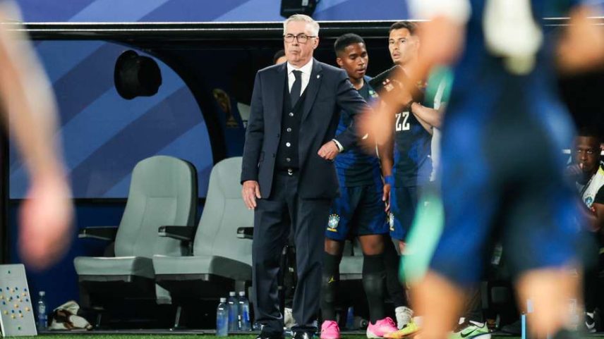Ancelotti observa jogo do Brasil