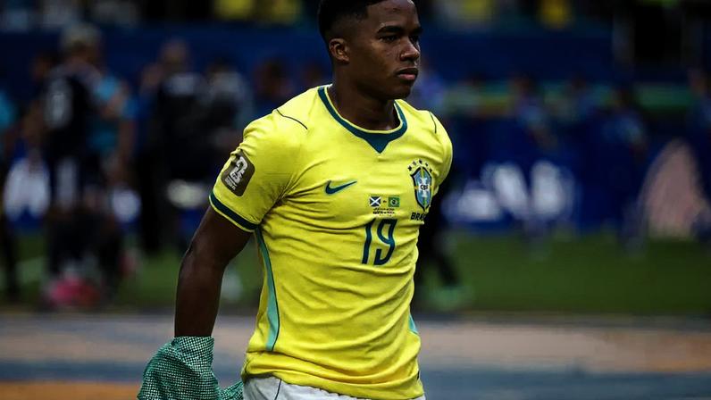Endrick entrou aos 36 minutos do segundo tempo na vitória do Brasil contra a Escócia