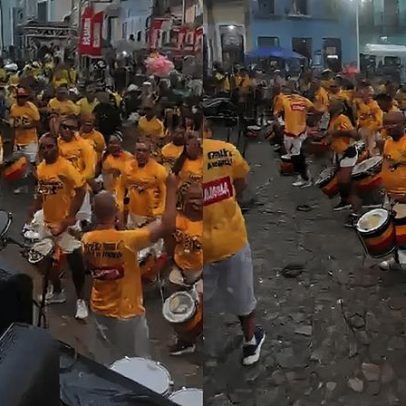 Olodum anima torcida brasileira no Pelourinho antes da Copa