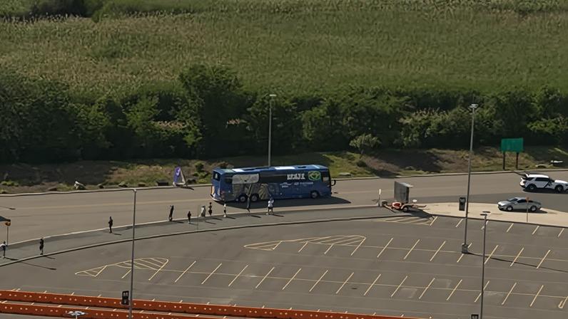 Ônibus da Seleção chega ao estádio de Nova York/Nova Jersey
