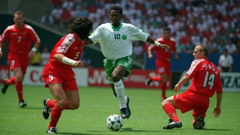 Owairan, da Arábia Saudita, contra a Bélgica - Copa de 1994 — Foto: Getty Images