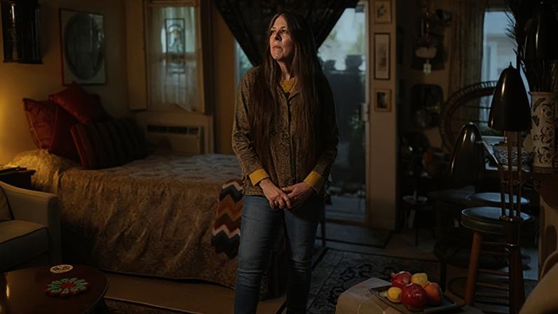 Loreen Willemberg, a woman with long hair, stands in the middle of a warmly lit, homely decorated sitting room (Credit: Ari Michelson/ AUGUST)