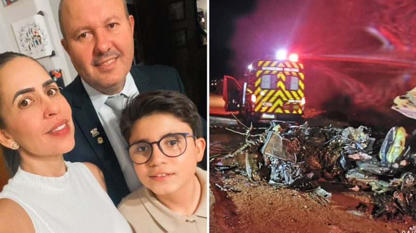 Vereador Shaylon Rodrigo de Cachoeira Alta, a esposa e filho morreram no acidente. — Foto: Divulgação/Corpo de Bombeiro