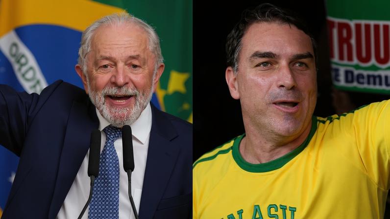 Lula e Flávio Bolsonaro
