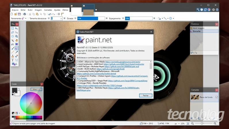 Paint.NET rodando no Windows 10 (imagem: Emerson Alecrim/Tecnoblog)