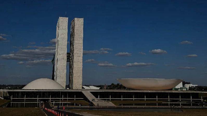 Vista do Palácio do Congresso Nacional, em Brasília, onde funcionam a Câmara dos Deputados e o Senado Federal