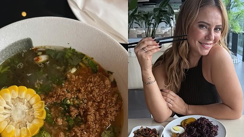 Paolla Oliveira mostra adaptação alimentar durante viagem à China