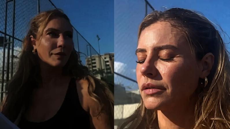 Paolla Oliveira durante gravação
