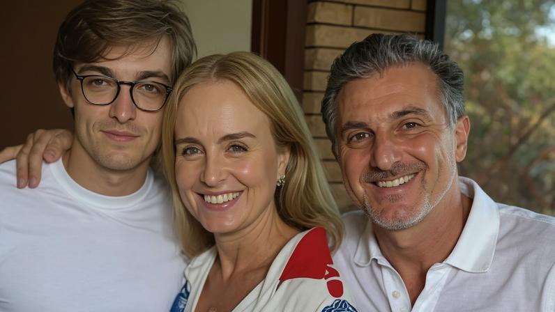 Foto colorida de Joaquim Huck com os pais, Angélica e Luciano Huck - Metrópoles