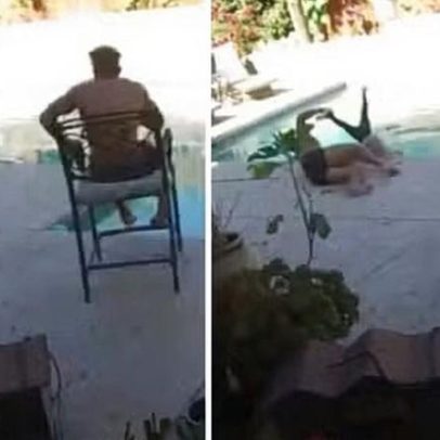 Pai salva filha de afogamento; vídeo comovente mostra o ato