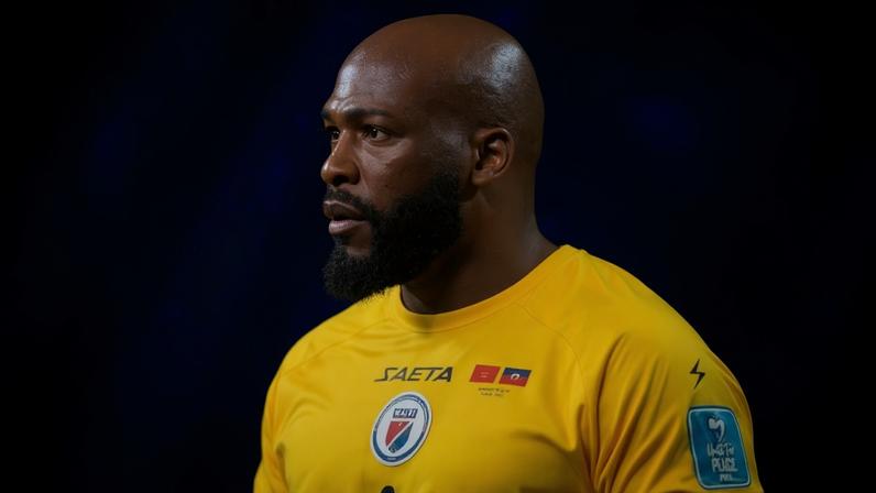 Placide em ação durante jogo entre Haiti e Marrocos na Copa do Mundo