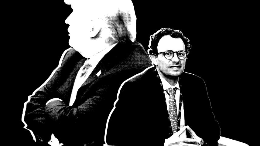 Collage of Dario Amodei and Donald Trump