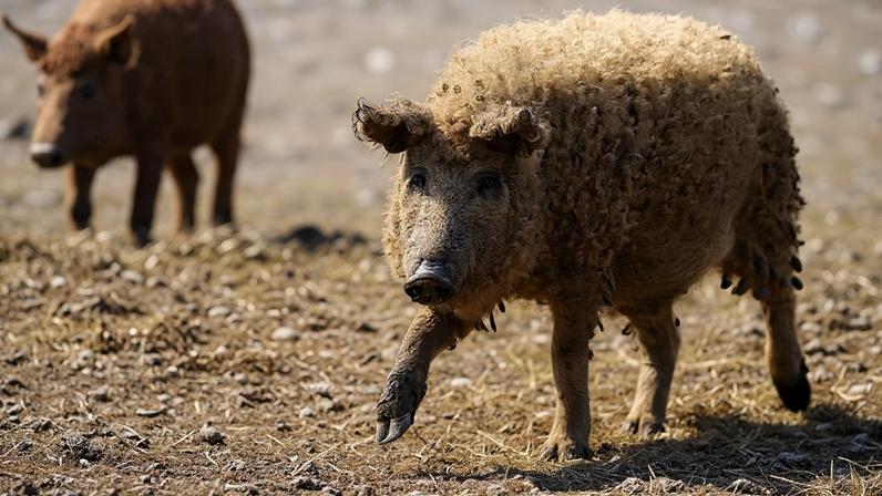 Foto de Porco lanoso ou porco Mangalica, Hungria, Europa. Metrópoles